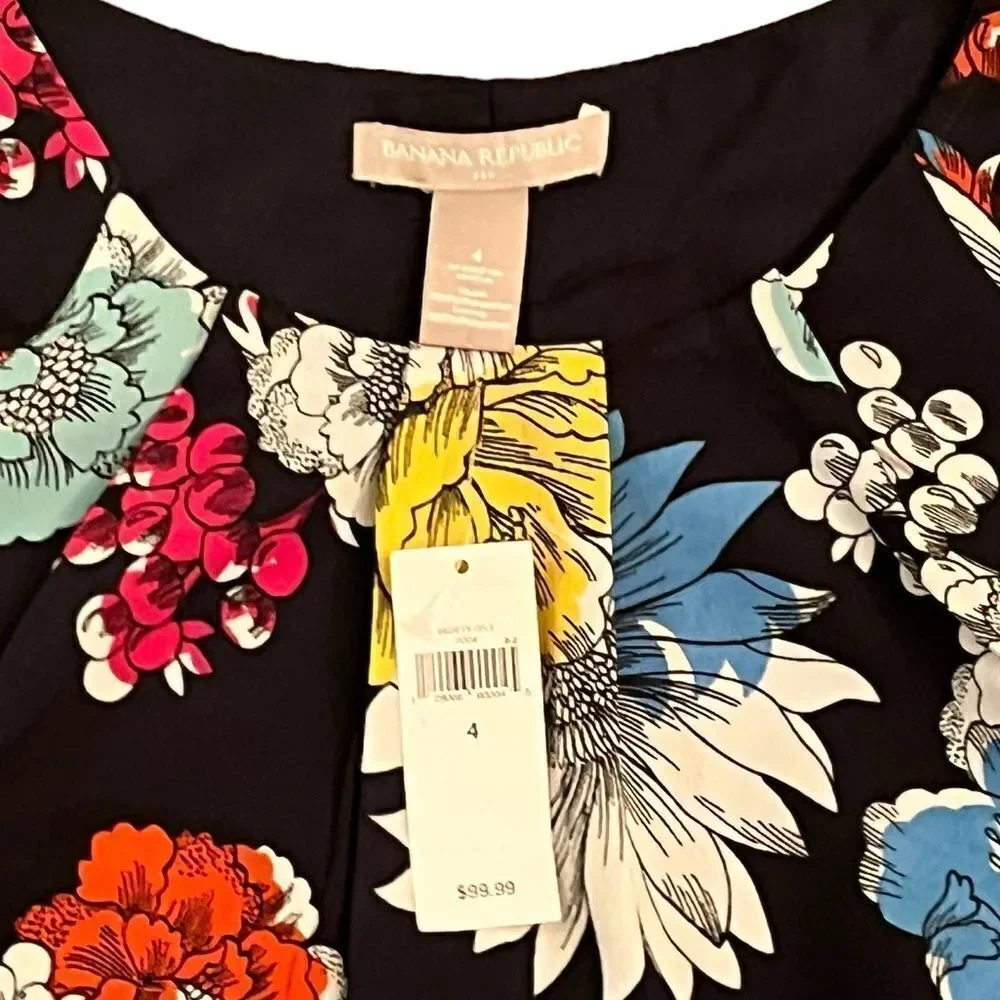 Banana Republic Women’s Floral Fit And Flare Dress, Size‎ 4, NWT